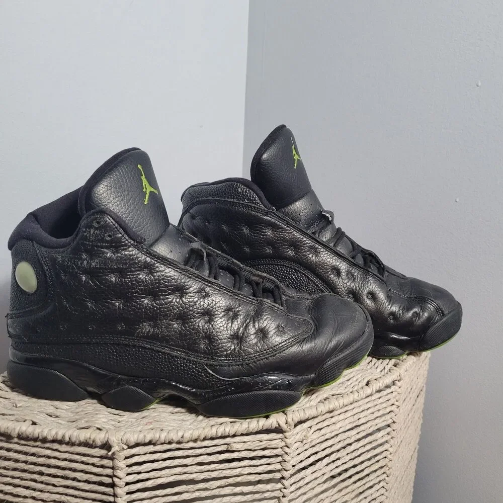 Jordan Air Jordan 13 Retro 2017 Black Altitude Green 414571-042 Men Size 9.5